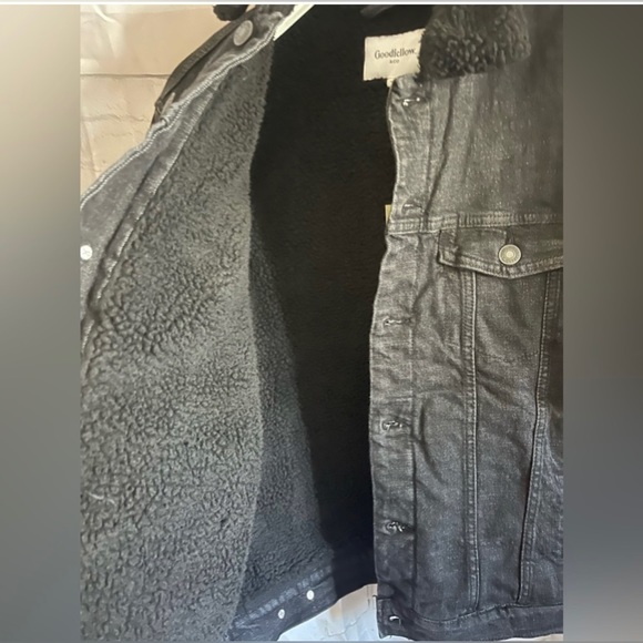 New Goodfellow & Co. Mens Sherpa Denim Trucker Jacket Coat Warm Heavy Szie M - Picture 5 of 7